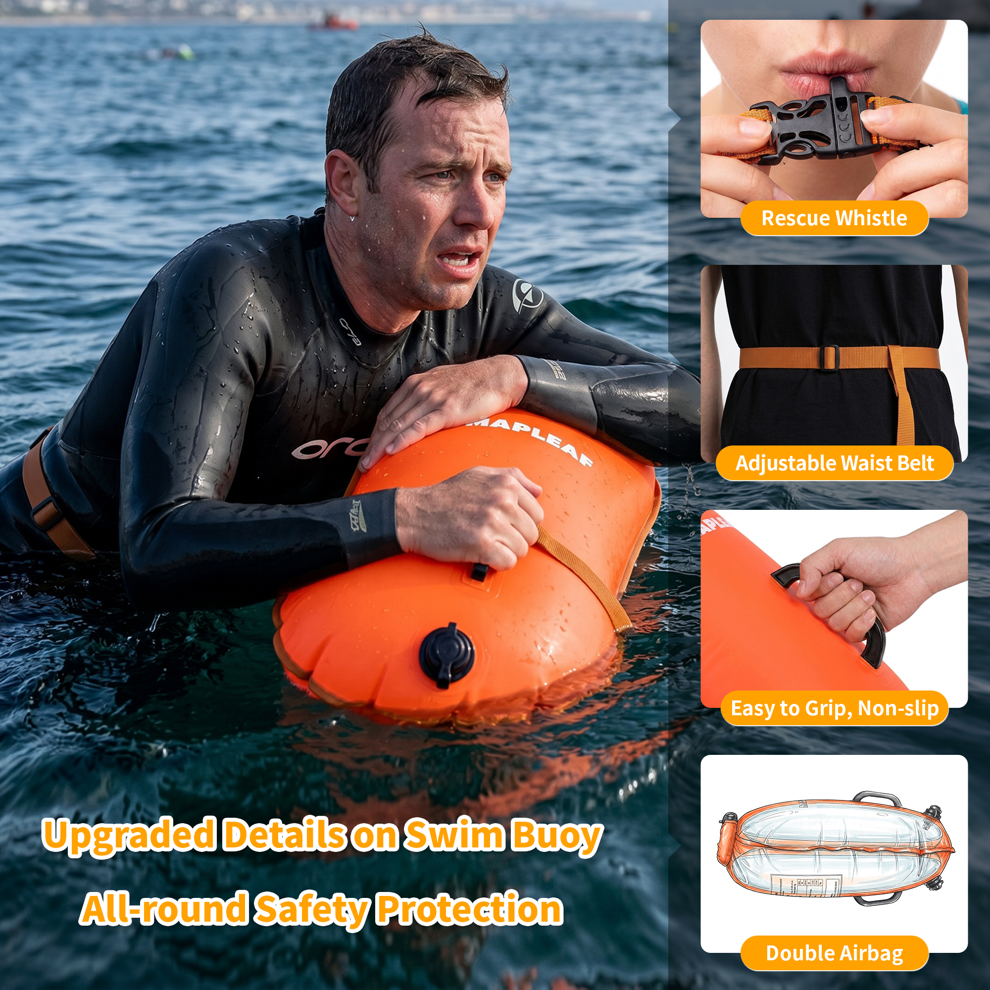 MAPLEAF Swim Buoy Tow Float Sa - Swim Buoy Open Water ulasan dan harga